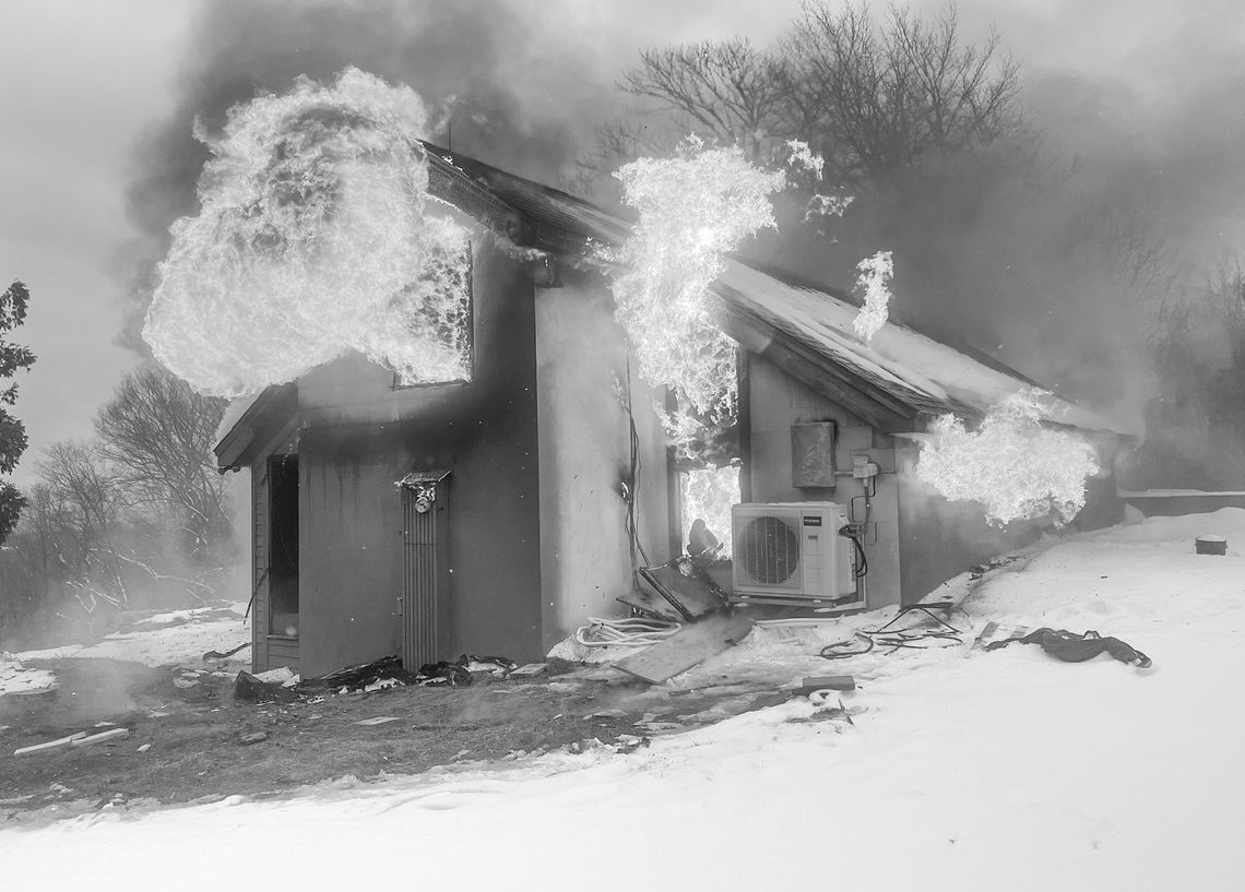 Fire burns house Fire burns house