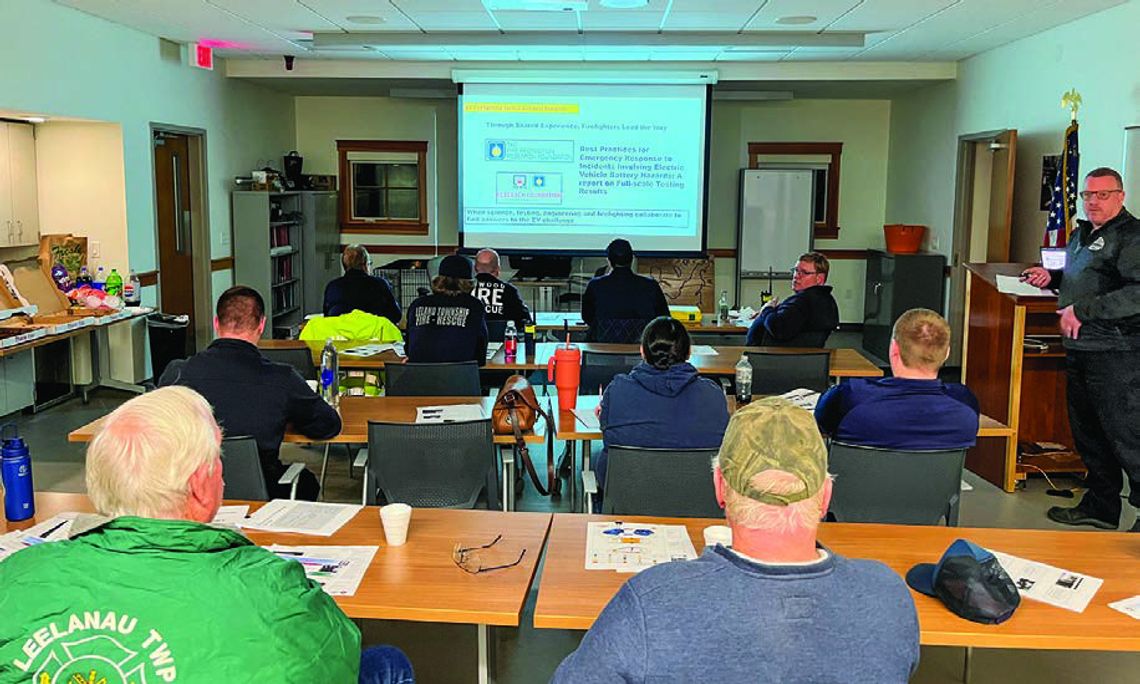 The firefighter training also included class time at the Leland Township firehall in Leland.