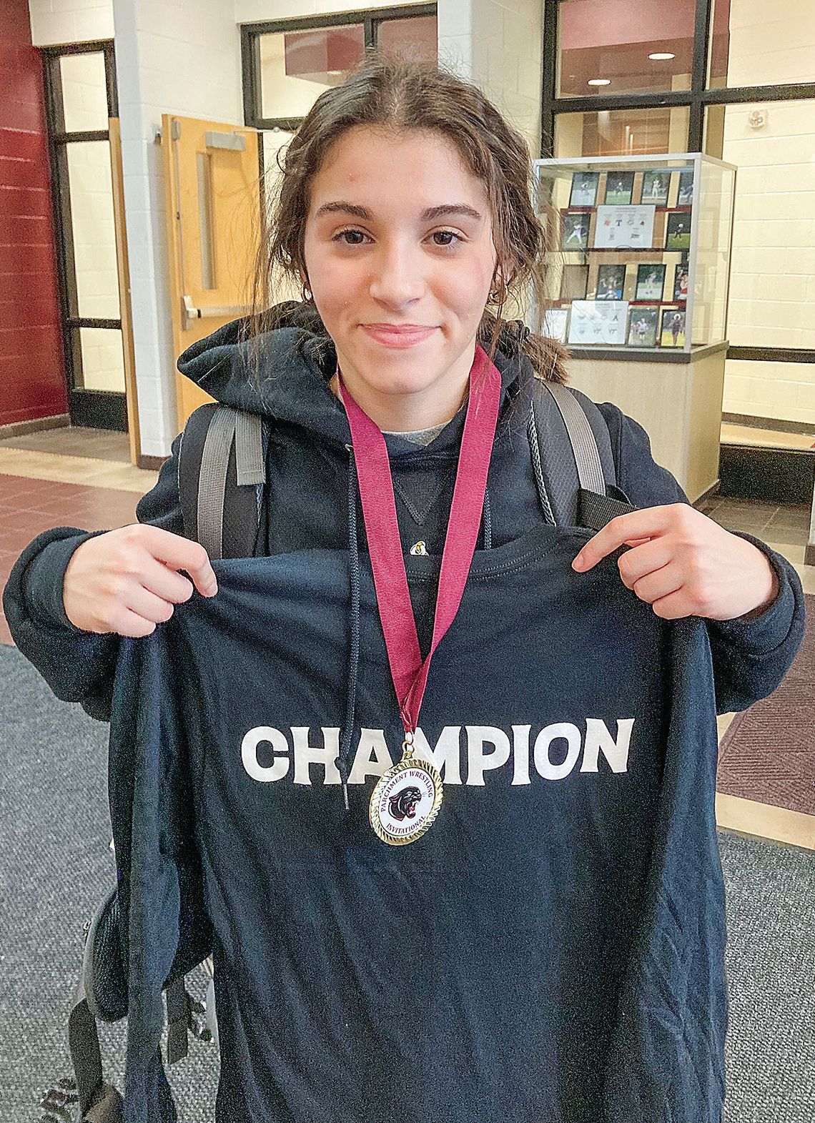 Glen Lake junior Emily Alaimo remained undefeated at the Parchment Girls Tournament, bringing home some hardware in the process. Courtesy photo