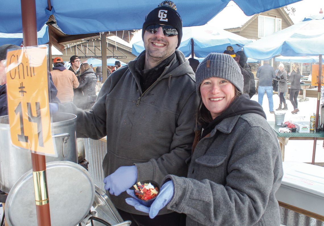 Glen Lake Community Schools Glen Lake Community Schools food service professionals Jonathon Fields and Mindy Hawley won the 25th annual Winterfest chili cook off hosted by Boonedocks in Glen Arbor on Saturday. Over 800 people attended the event this year. Enterprise photo by Brian Freiberger