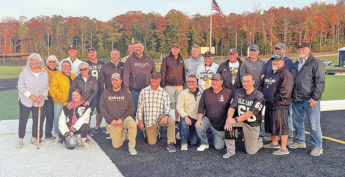 Members of the Glen Lake Lakers 1994 State Championship team were honored before Friday’s game between Glen Lake and Johannesburg-Lewiston. Enterprise photo by Brian Freiberger