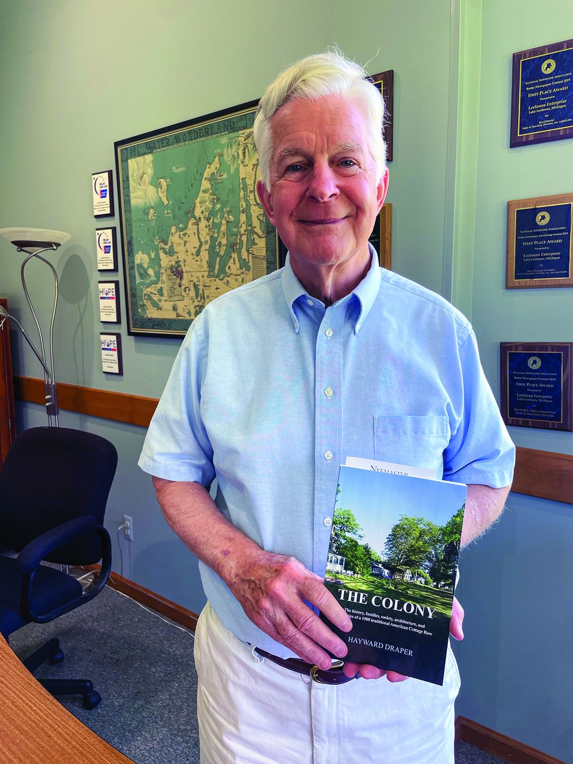 Haywood Draper of Lake Leelanau has penned a history of ‘The Colony’ on South Lake Leelanau. Enterprise photo by Brian Frieberger