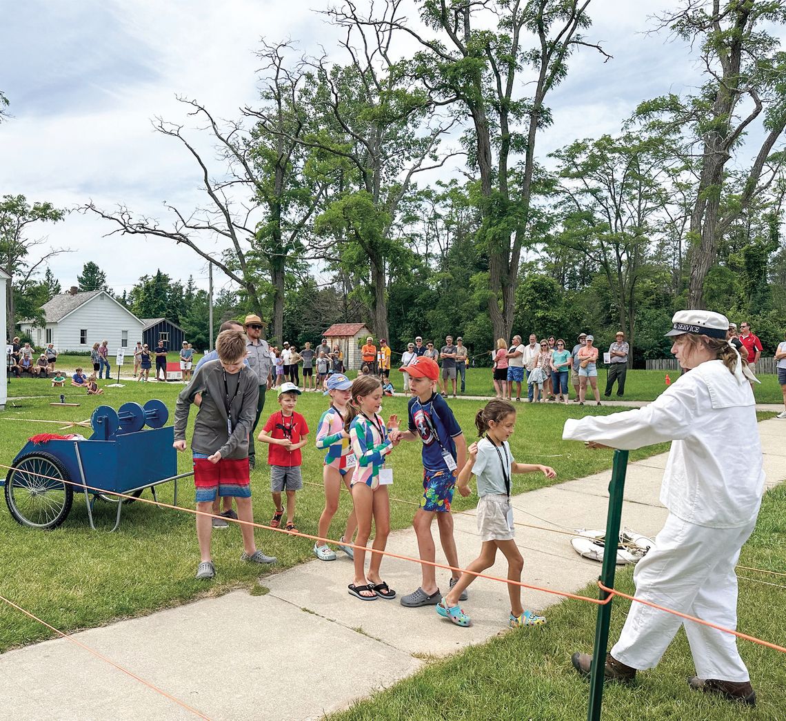 “Heroes of the Surf” “Heroes of the Surf”, a weekly demonstration at the Maritime Museum in Glen Haven, reenacts life saving measures used to rescue sailors stranded in the rough waters of the Manitou Passage. Once a well traveled passage in the late 1800s and early 1900s, it wasn’t uncommon to see 100 vessels...
