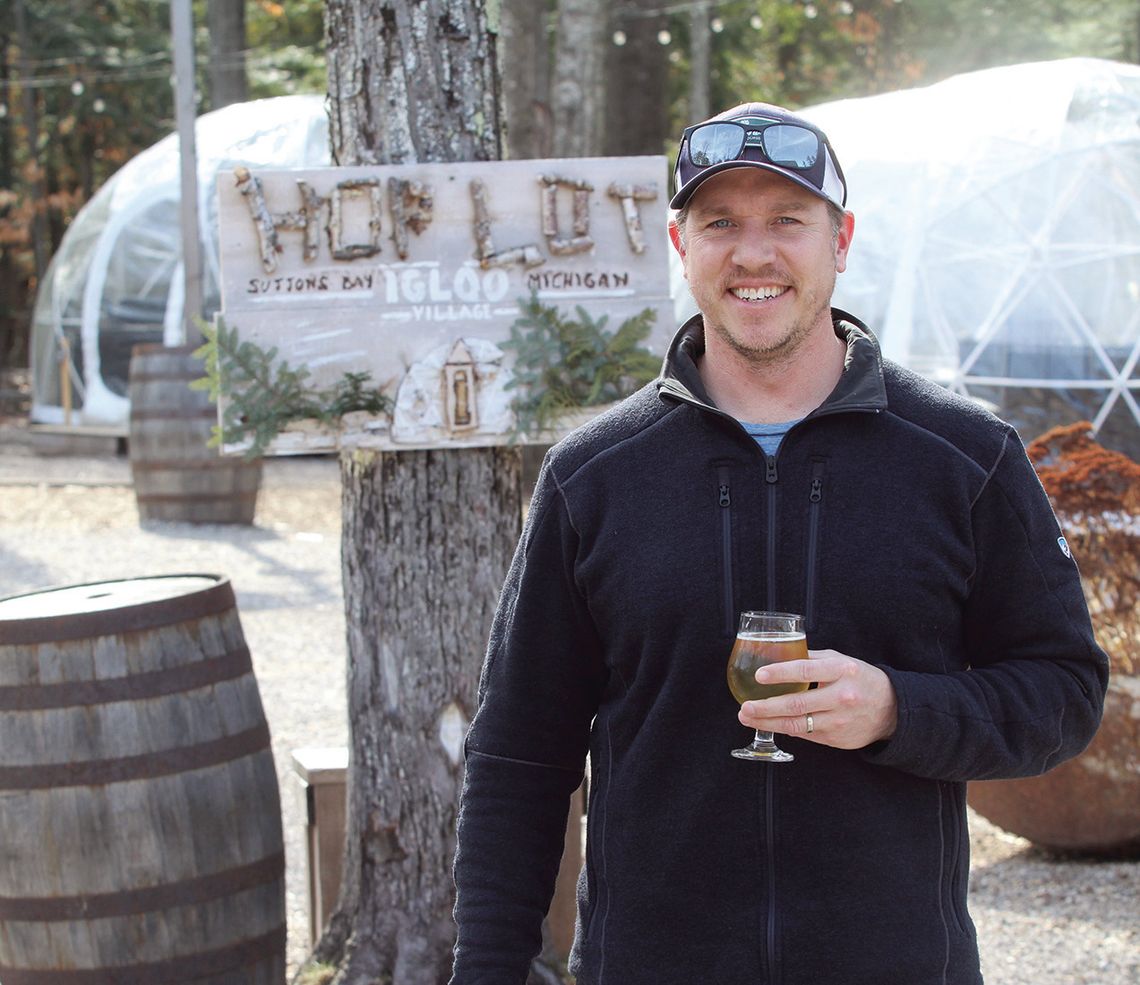 Steve Lutke of Hop Lot Brewing says “cheers” to all the patrons who voted Hop Lot as the No. 2 beer garden in the country. Enterprise photo by Brian Freiberger