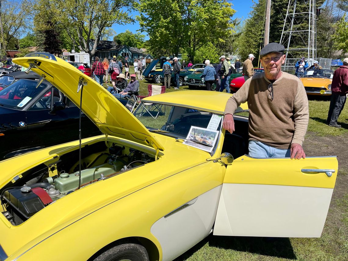 Skip Hujsak, a member of the Twin Bay British Car Club, brought his 1957 Austin-Healey to the show, winning the award for best sports car. Enterprise photos by Meakalia Previch-Liu