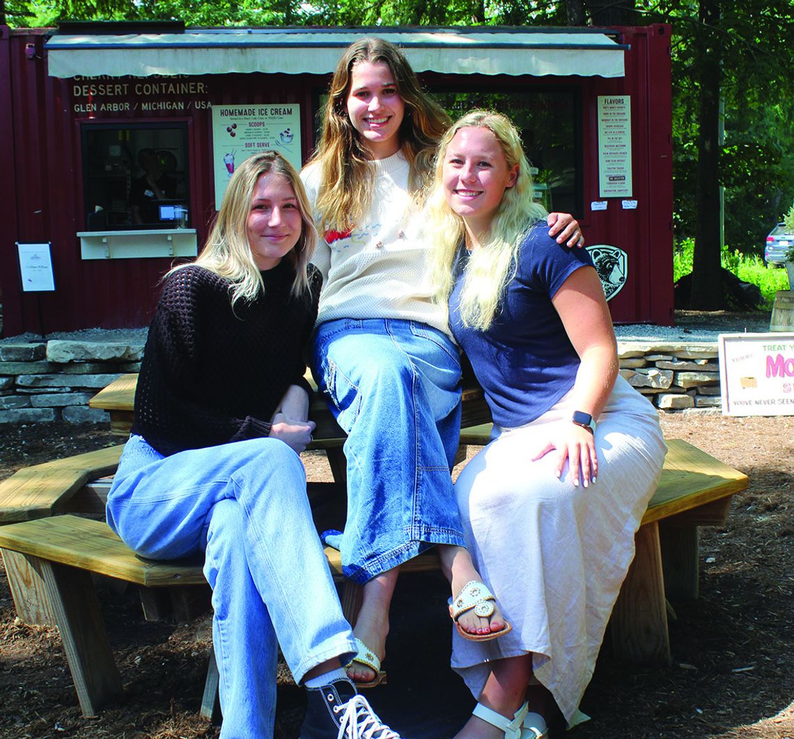 Cherry Republic marketing interns shape the brand of Leelanau’s biggest retailer from Glen Arbor. From left to right: Malli Hands, Julia Raines, and Grace Marshall. Enterprise photo by Brian Freiberger