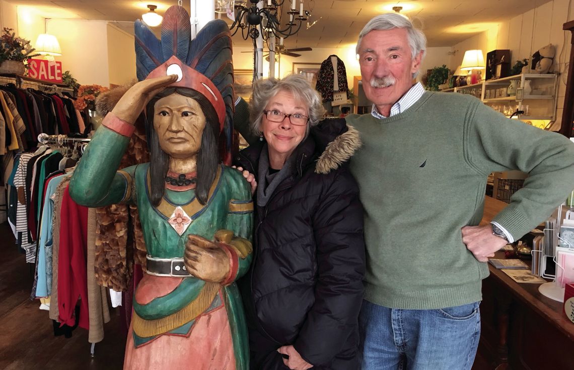 Pat and Phil Thies, pictured here at the store, will retire at the end of March after almost 19 years of owning and operating Jaffe’s Resale &amp; Consignment in Lake Leelanau. Photo courtesy of Phil Thies