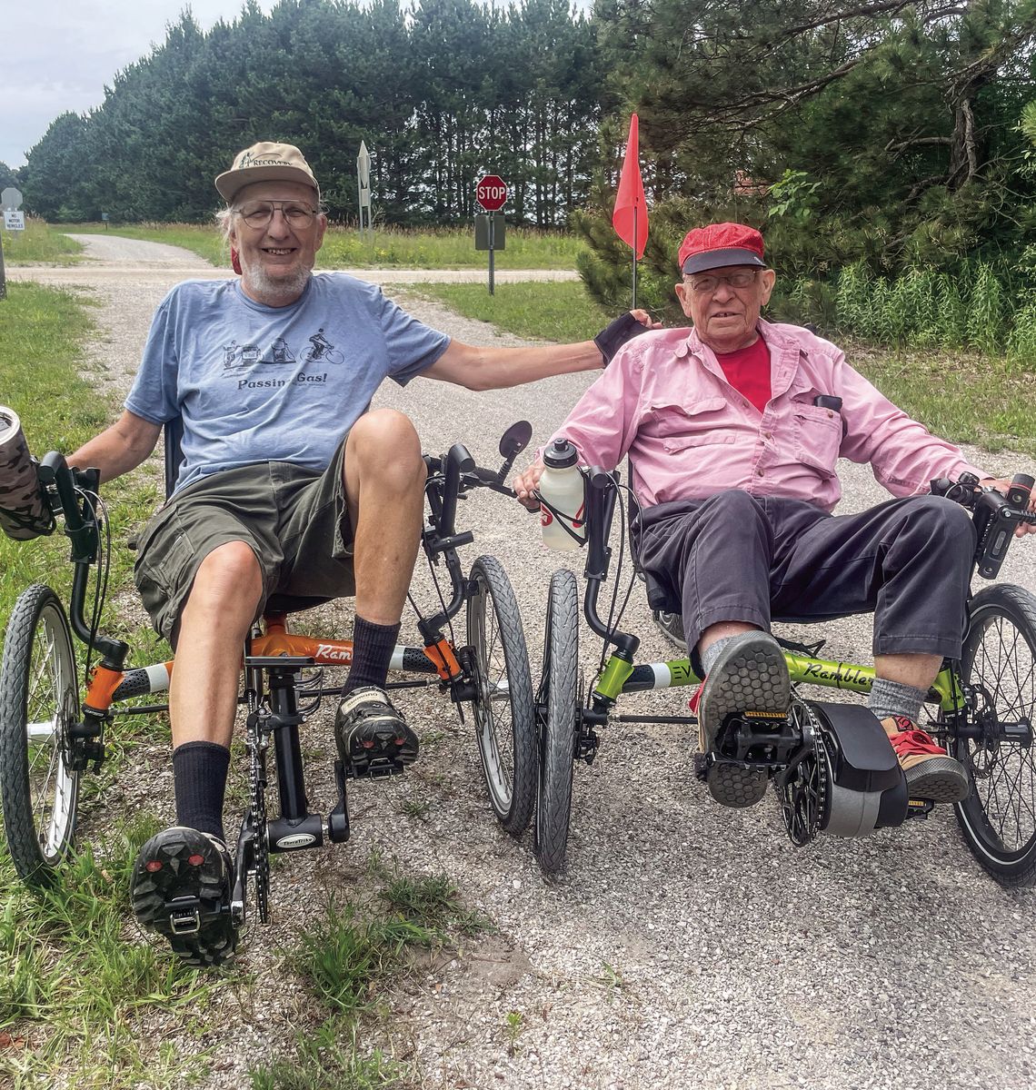 Jim Hirtreiter and Bob Resh spent their Sunday cruising down Sleeping Bear Heritage Trail on their recumbent bicycles. See story on page 2. Enterprise photo by Brian Freiberger