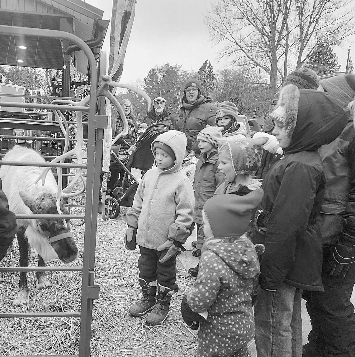 Kids met with Santa’s reindeer at Around the Corner Food and Fun