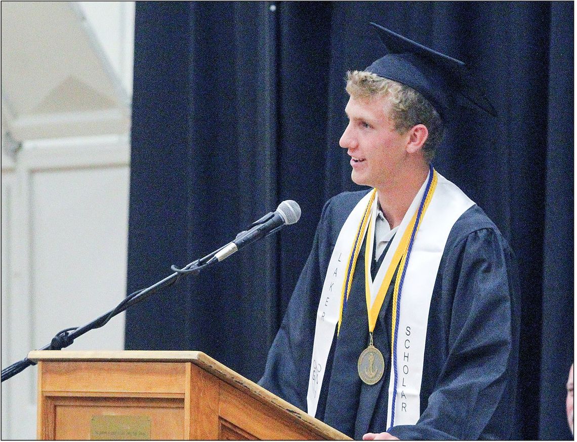 Glen Lake Valedictorian Dylan Cundiff sends off the 2024 class with his speech before walking the stage.
