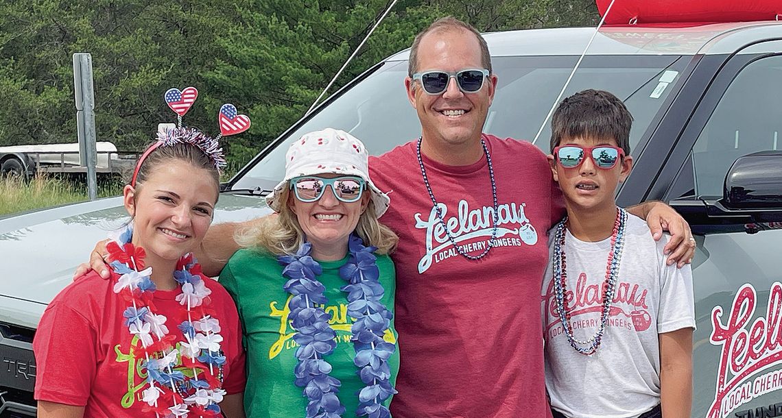 From left to right: Elise, Taylor, Kevin and Emdyn Vann help celebrate the Fourth of July with their Leelanau Tea truck. Courtesy photo