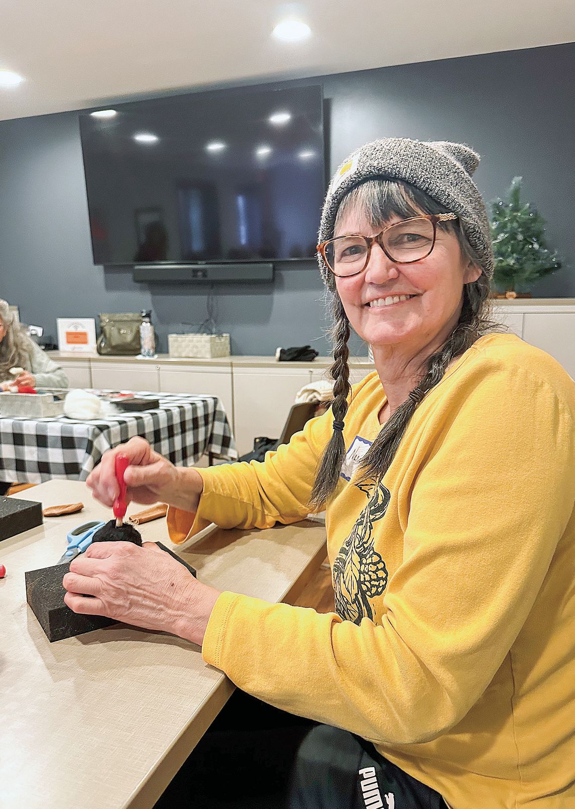 Library felting workshop popular Library felting workshop popular