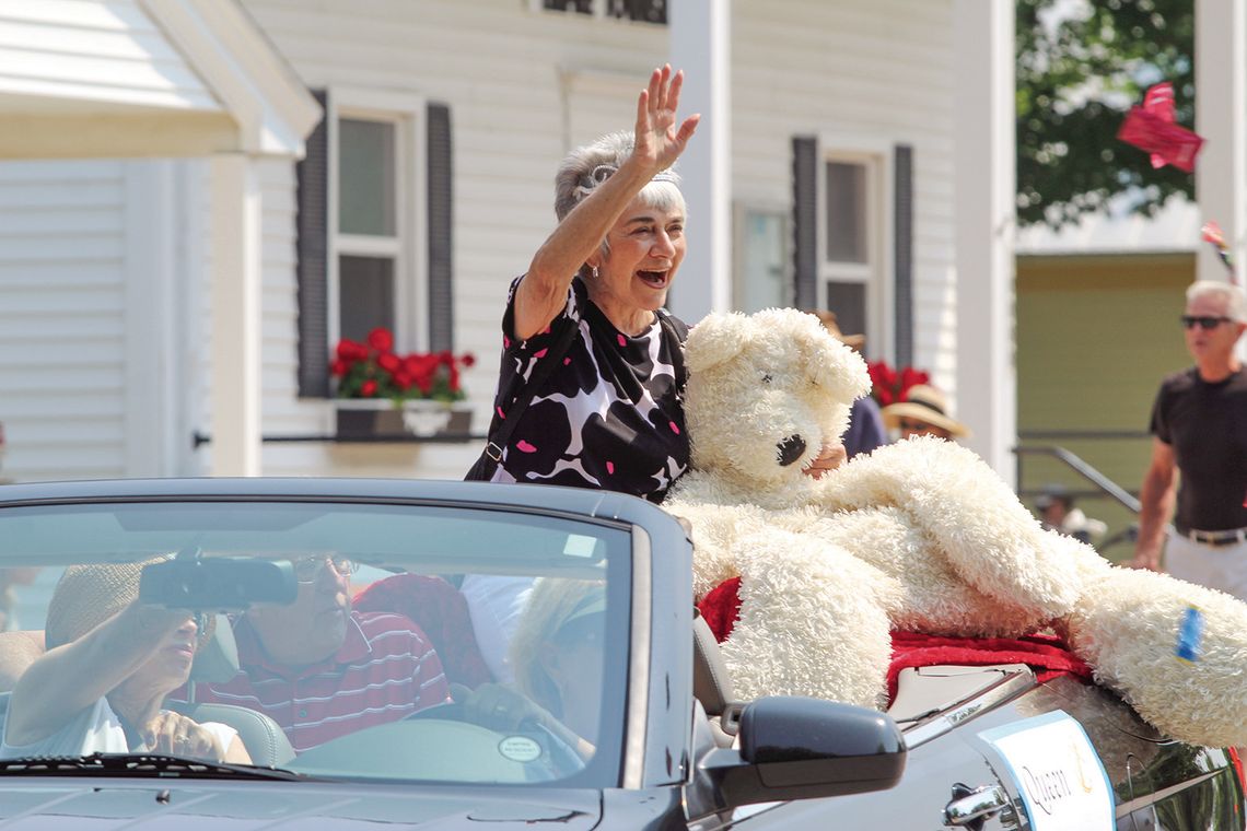 Linda Payment rides in style during the Anchor Day parade in Empire on Saturday. Enterprise photo by Brian Freiberger
