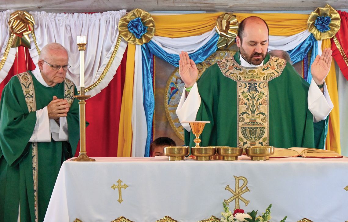 Father Michael Lingaur, a graduate of Lake Leelanau St. Mary, helped lead a Polish heritage Mass held Sunday during the Polka Fest. Photo courtesy of James Frick