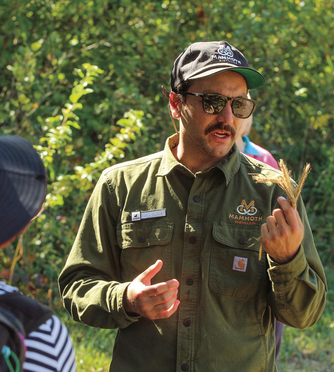 Collin Gaudard, head distiller at Mammoth Distilling, talks about the history of growing Rosen rye on South Manitou Island. Enterprise photo by Brian Freiberger