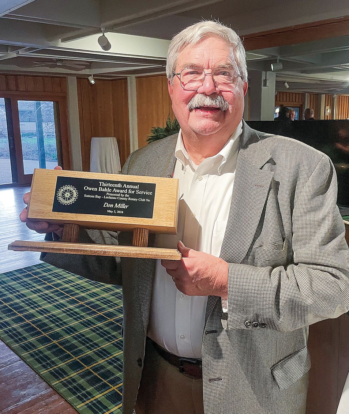 Glen Lake legendary teacher and coach Don Miller was honored Friday as the 13th Annual Owen Bahle Award for Service. Enterprise photo by Brian Freiberger