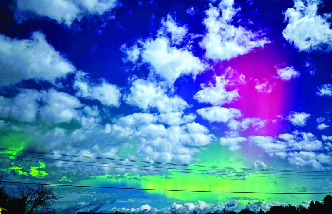 Northern lights illuminated the night sky