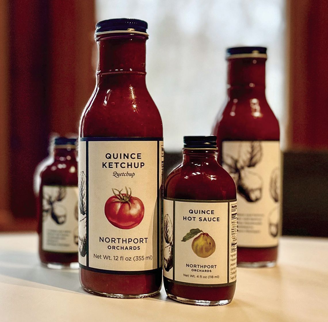 Daniel Caudill launched his first products, a quince hot sauce and a quince ketchup, from his new company “Northport Orchards” this year. Photo courtesy of Daniel Caudill