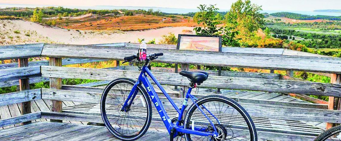 Crystal Rivers Outfitter in Glen Arbor experienced a good summer for rentals of its regular bikes and ebikes in 2024. This picture visualizes one beautiful view of the Leelanau Peninsula. Courtesy photo