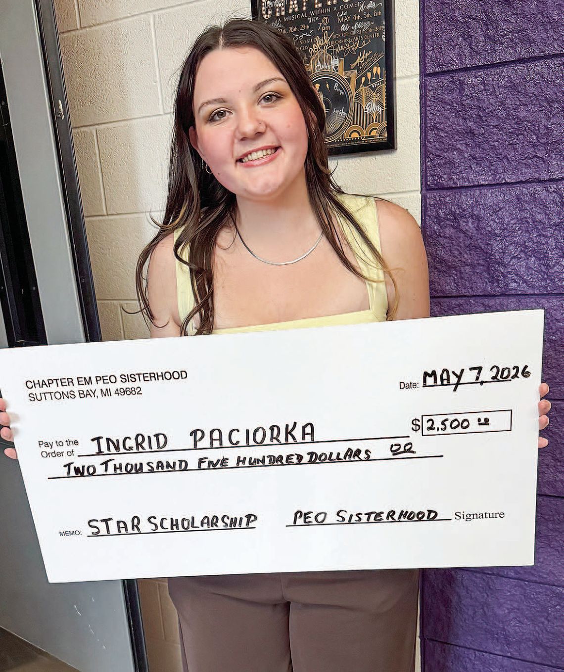 Paciorka awarded scholarship Paciorka awarded scholarship