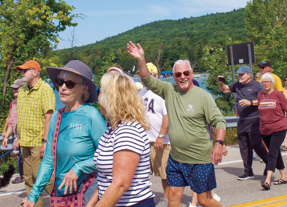 Participants enjoyed perfect weather conditions for the annual Glen Lake Bridge Walk on the Carl Oleson Jr
