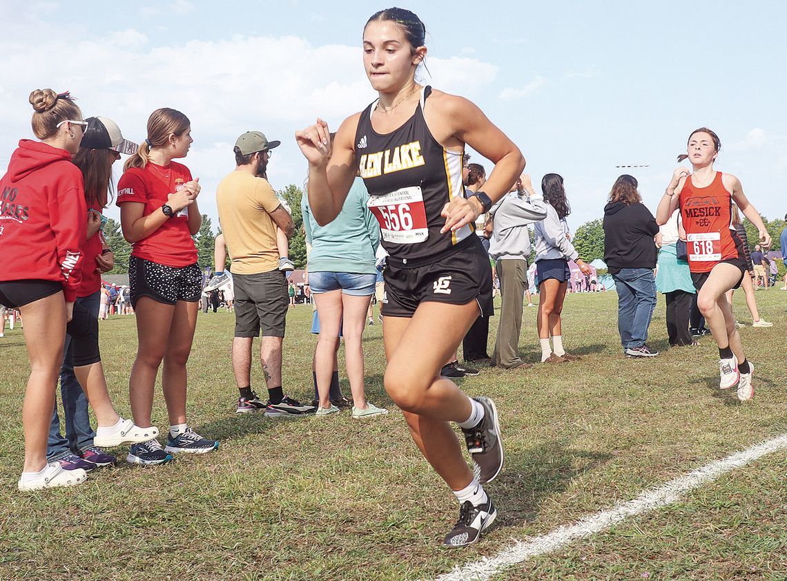 Glen Lake senior Emily Alaimo competes during the Pete Moss Invitational at Benzie Central on Saturday.