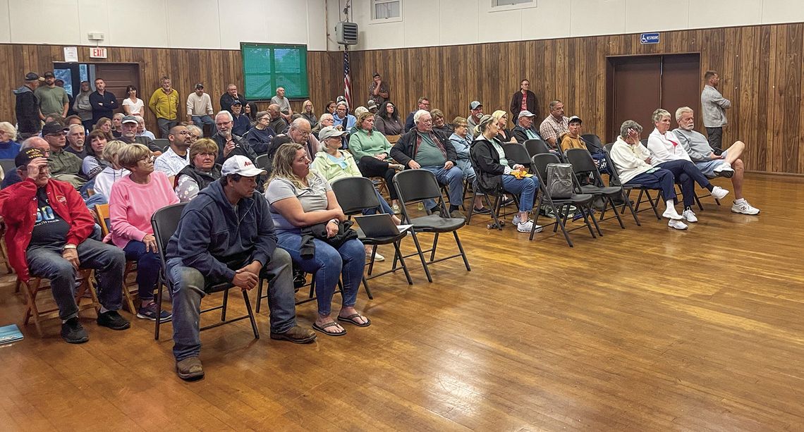It was standing room only Friday night for a special meeting of the Solon Township Board. Enterprise photo by Brian Freiberger
