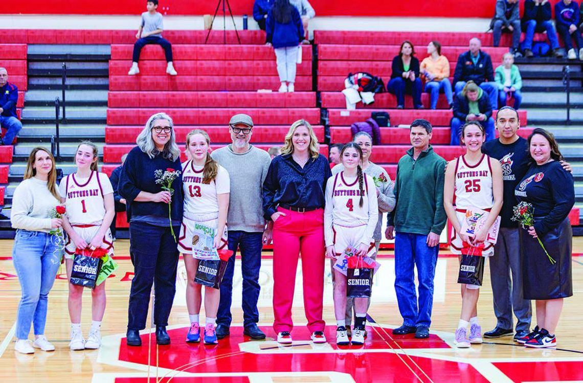 Suttons Bay seniors from left: Abby Hursh, Maya Pichon, Lauren Lint, and Keeley TwoCrow. Photo courtesy of Trudy Galla
