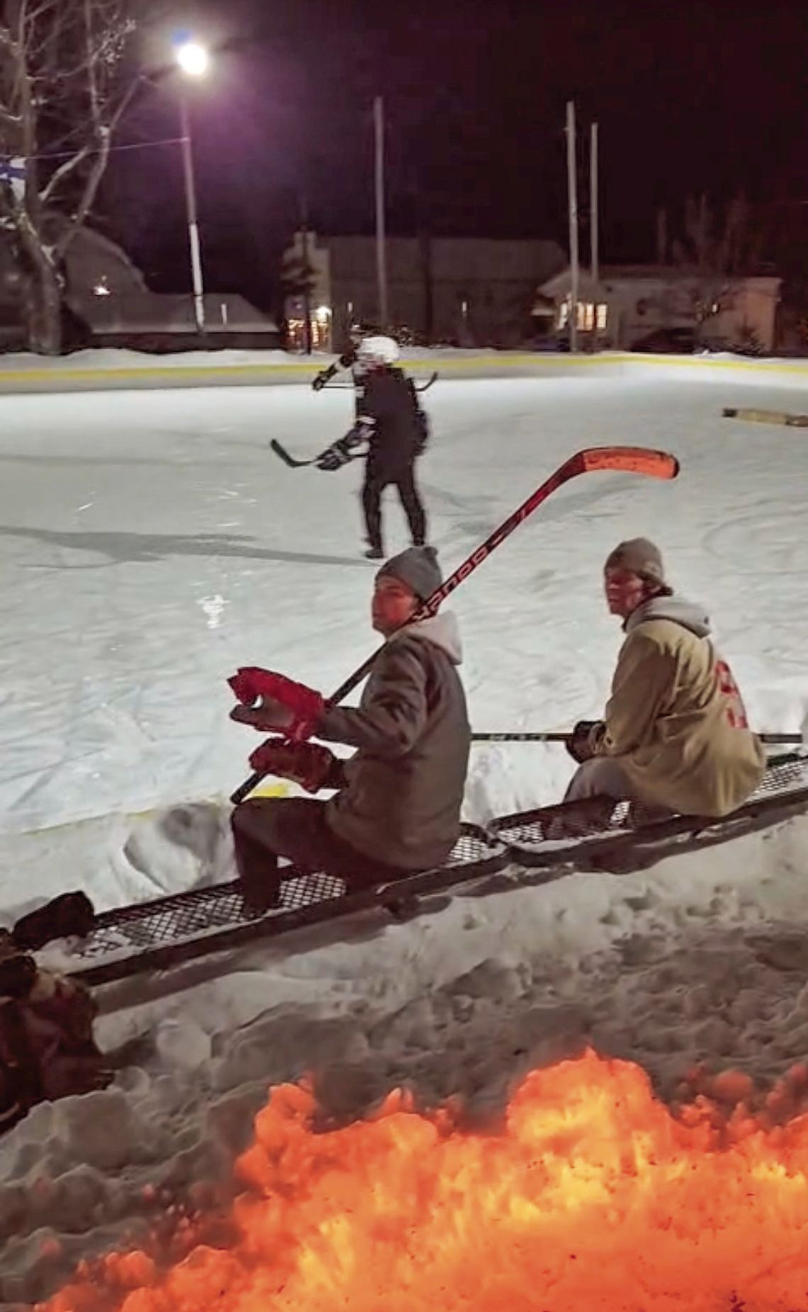 Skaters flock to the ice rink in Suttons Bay Tuesday night