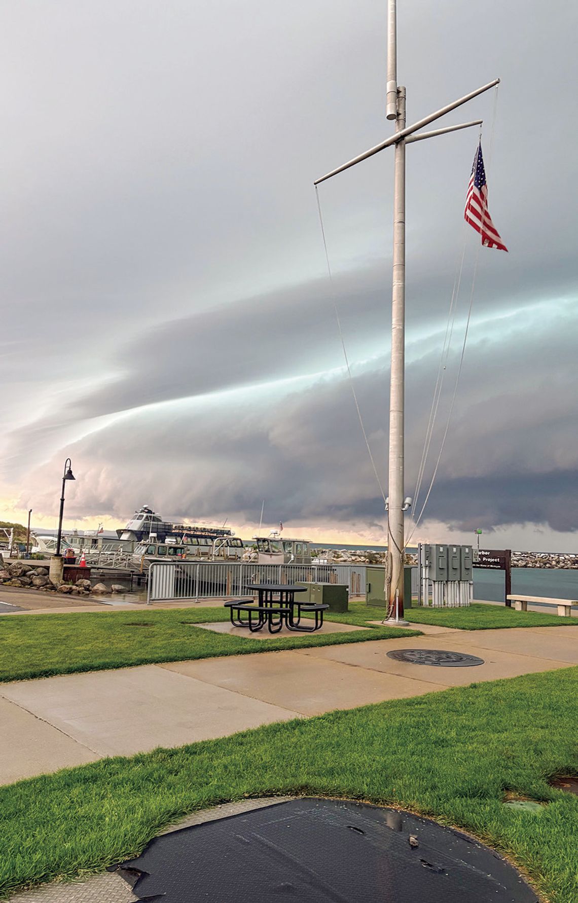 Skies over Fishtown were dark and foreboding as a historic flooding took place Monday in Northport