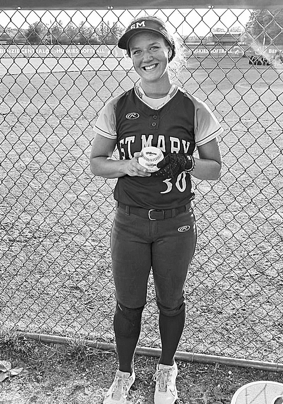 Lake Leelanau St. Mary junior Cathryn Mikowski hit her second home run of the season in a 9-5 win over Benzie last week. Courtesy photo