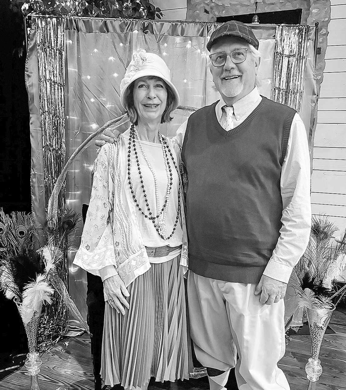 Dale Lersch and John Sanders won the prizes for the Best 1920s outfits at Saturday’s Speakeasy-themed fundraiser at the Willowbrook Mill for the Northport Promise