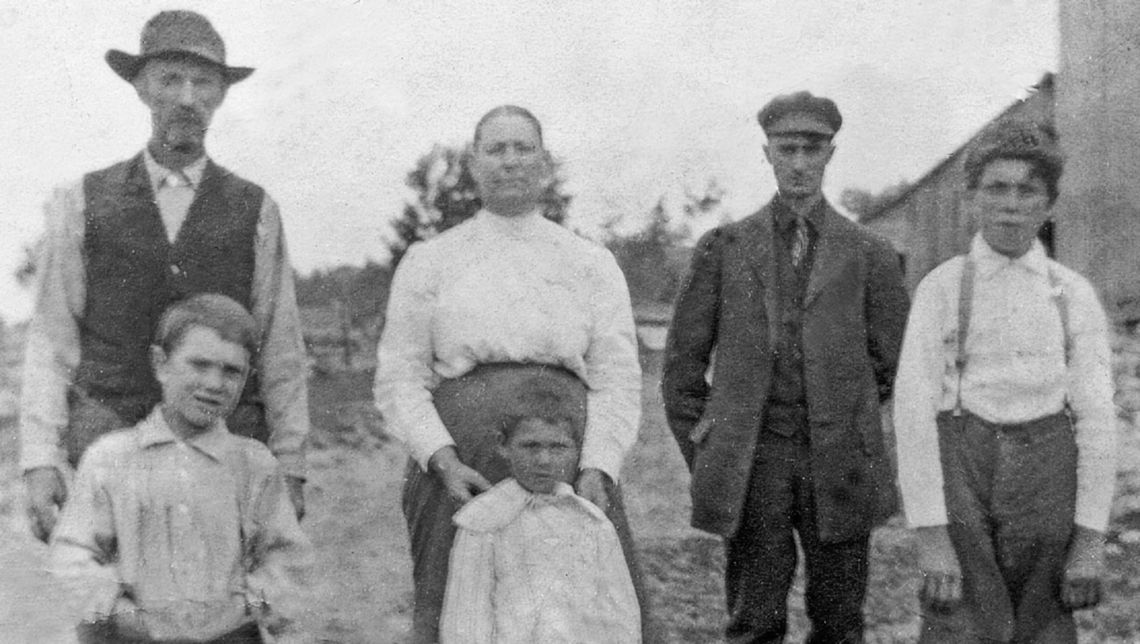 Joseph and Mag Brunson with four of their five children: Quincy, George, Joe, &amp; Archie, 1917. Photo Source: Preserve Historic Sleeping Bear Online Archive