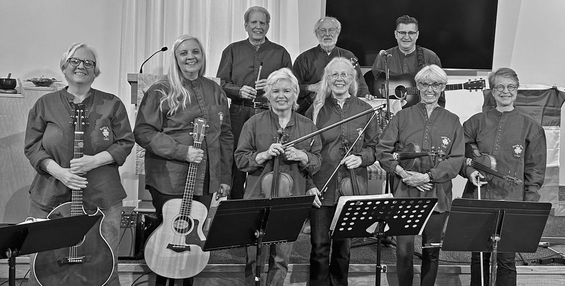 The North Bay Celtic band is playing at Northern Latitude in Lake Leelanau on Friday and at Ciccone Winery on Saturday. From left to right: Martha Meek, Cathy Southwick, Judy Barrett, Kerry Alspaugh, Jan Ostrowski, Kersti Bruining. Back row: Tom Nixon, Pete Ostrowski, and Doug Martin. Cour...