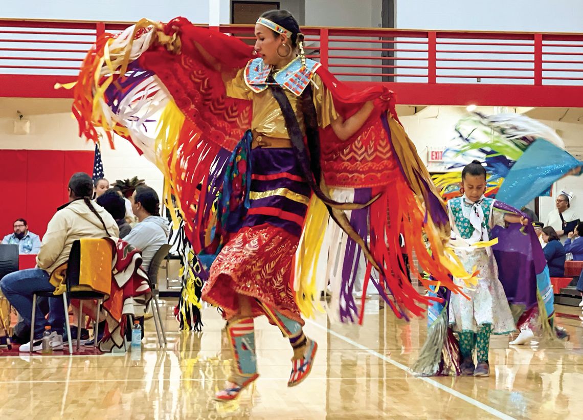 Suttons Bay Public School Suttons Bay Public School senior and head female dancer Keeley TwoCrow is pictured at the district’s annual graduation powwow on Saturday. More tribal news on pages 7-9. Enterprise photo by Meakalia Previch-Liu