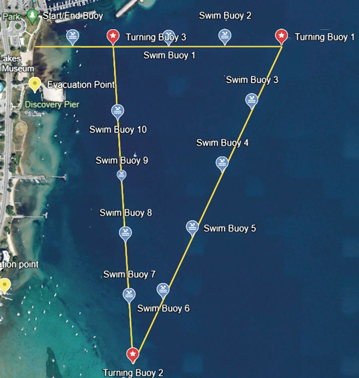 A map depicts the course for the fifth annual Swim for Grand Traverse Bay on Saturday, August 10. Courtesy photo