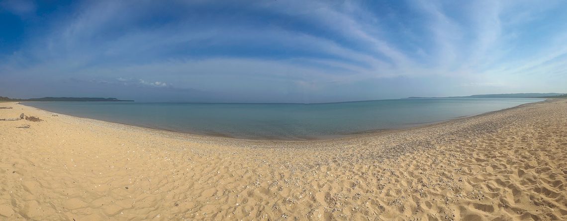 The peace and serenity of Lake Michigan's Good Harbor Bay was palpable Saturday morning as evidenced by this panoramic photo