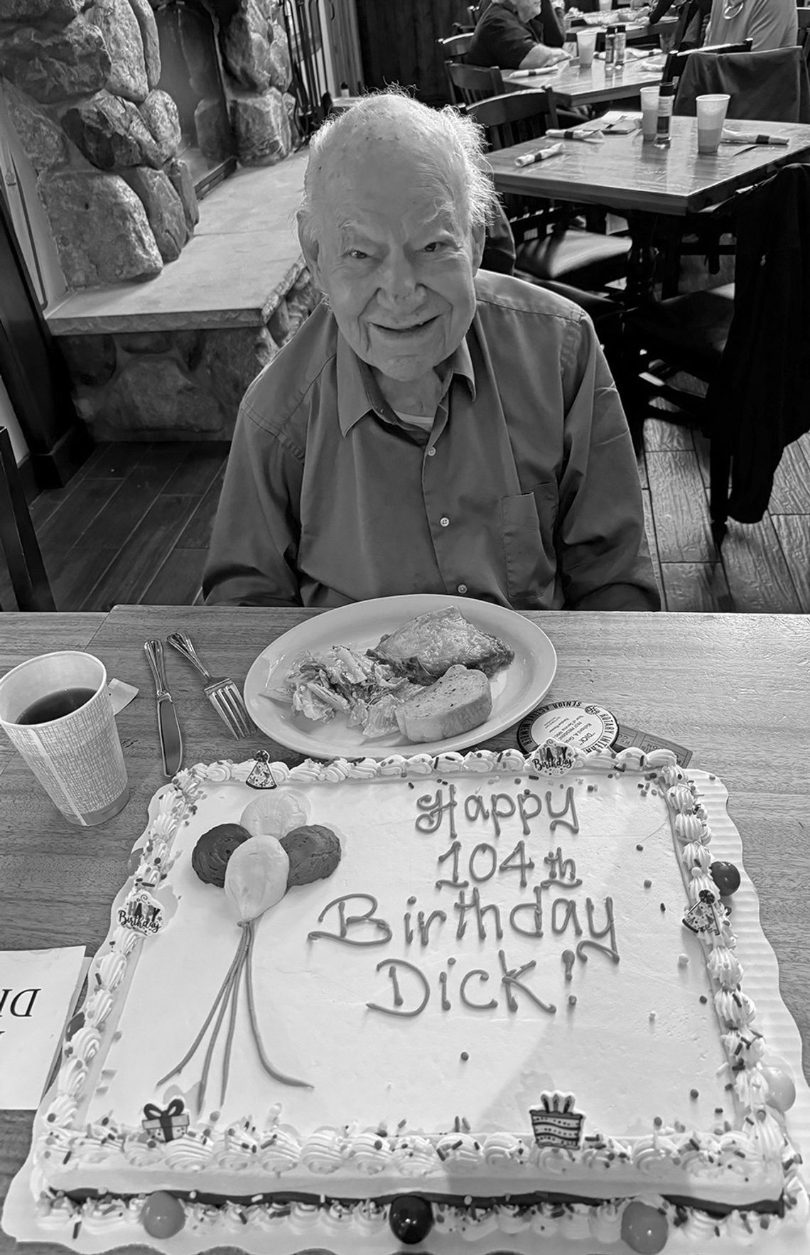 The Suttons Bay-Leelanau County Rotary Club The Suttons Bay-Leelanau County Rotary Club celebrated the 104th birthday of member, Dick Grout, on Thursday. Grout was among soldiers who landed on the beaches of Normandy on D-Day, June 6, 1944. Photo courtesy of Steve Stanton